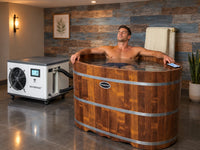 Indoor Cold Plunge Tub Built for Home Recovery, 54 Inch Thailand Rubber Wood, 1.3 HP Chiller, WiFi Control — Lifestyle