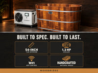 Indoor Cold Plunge Tub Built for Home Recovery, 54 Inch Thailand Rubber Wood, 1.3 HP Chiller, WiFi Control — product view 7